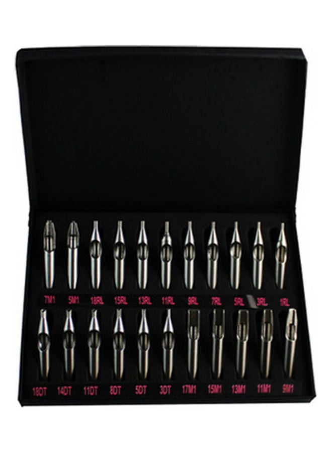 22-Piece Stainless Steel Tattoo Nozzle Tip Set Silver - Image 2