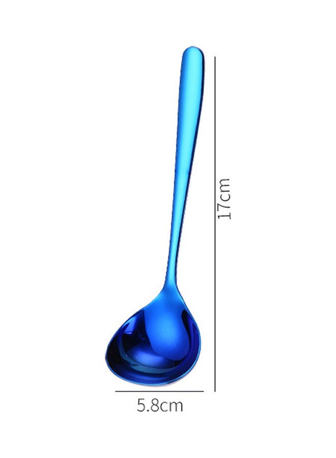 Stainless Steel Soup Spoon blue  - Image 1