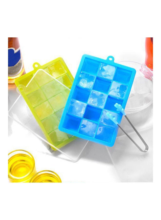 Generic - Silicone Ice Cube Trays with Lids Square Ice Cube Molds 15 Ice Cubes Maker Mold for Ice Cream Party Cocktail Whiskey Chocolate Cube Baking Mold Easy Release Purple 18.5*3*13cm - Image 1