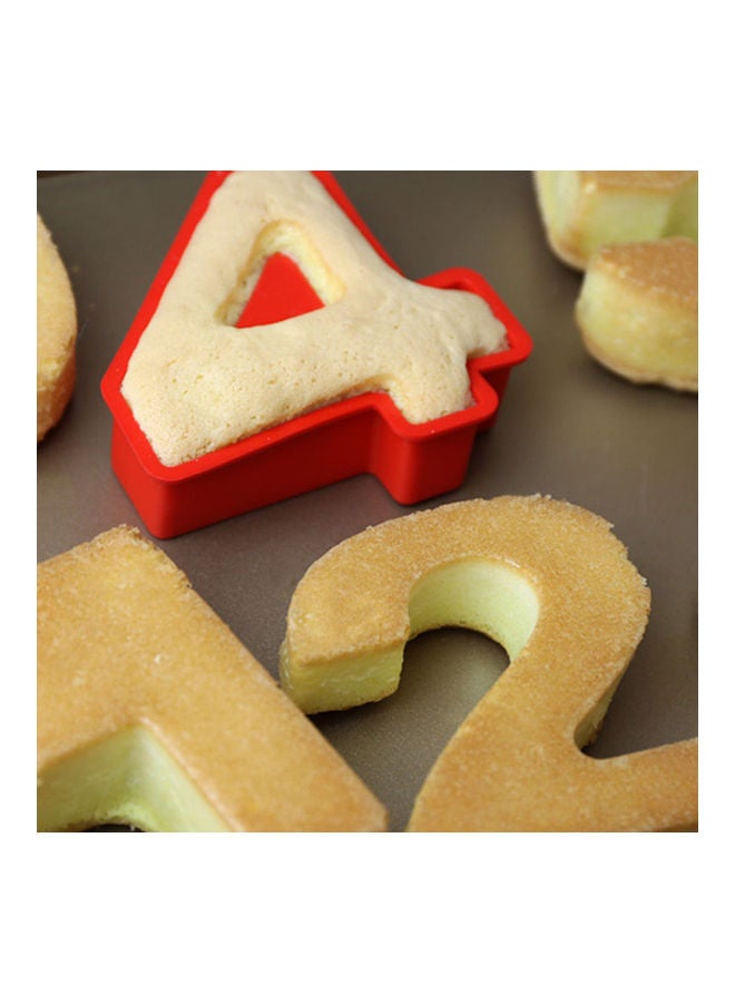 Generic - Silicone Number Shape Cake Mold Red 17.7x14.4x4.5cm - Image 1