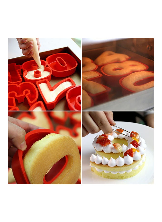 Generic - Silicone Number Shape Cake Mold Red 17.7x14.4x4.5cm - Image 1
