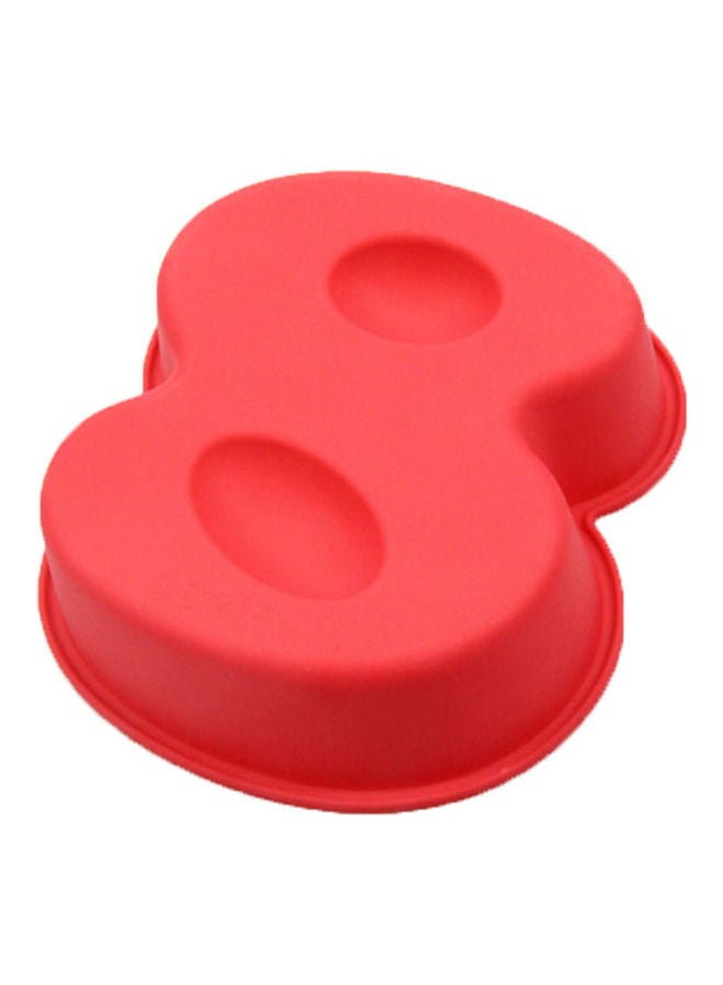 Silicone Number Shape Cake Mold Red 17.5x16x4.5cm - Image 1