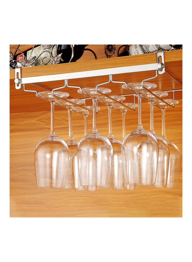 Stainless Steel Hanging Glass Rack silver - Image 1