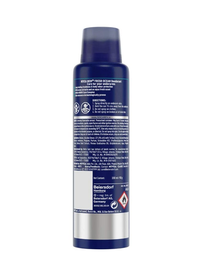 Nivea Fresh Ocean Deodorant Spray Blue/Silver 150ml - Image 2
