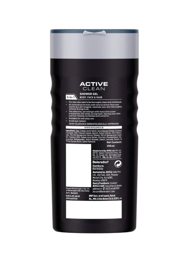 Nivea Active Clean Shower Gel 250ml - Image 2