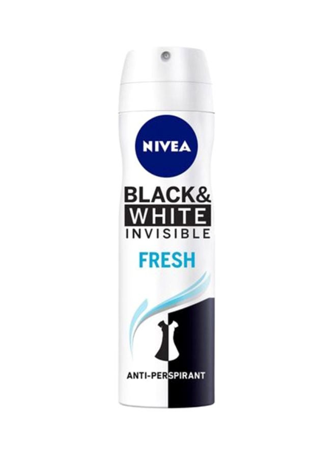 Nivea Black And White Invisible Fresh Deodorant Spray 150ml - Image 1