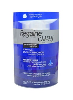 Regaine 3-Piece Minoxidil Hair Regrowth Treatment Foam Set White 3x 73ml 