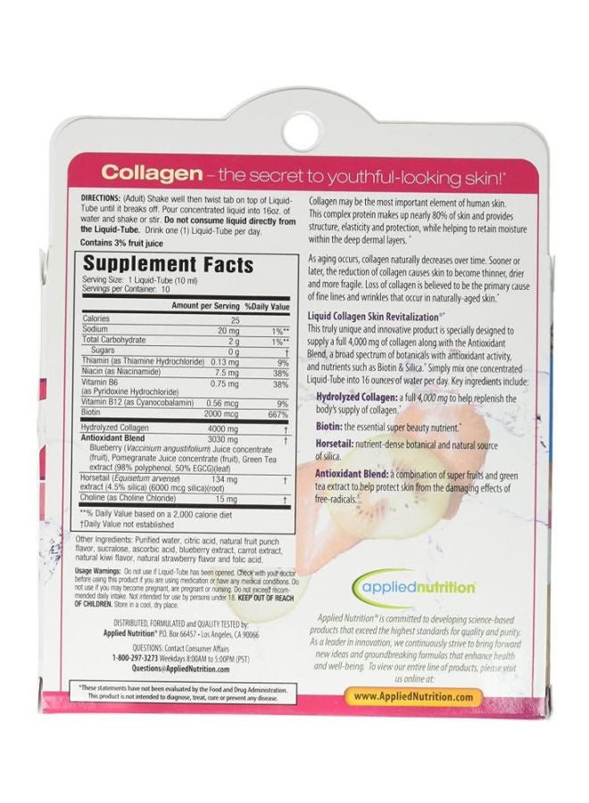 Applied Nutrition 10-Piece Skin Revitalization Liquid Collagen Tubes 10x10ml - Image 2