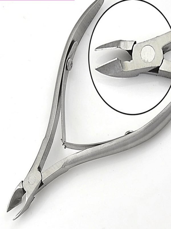 3Pcs Nail Care Tools Scissors Cuticle Pusher Smooth Nails Manicure Tools Silver - Image 5