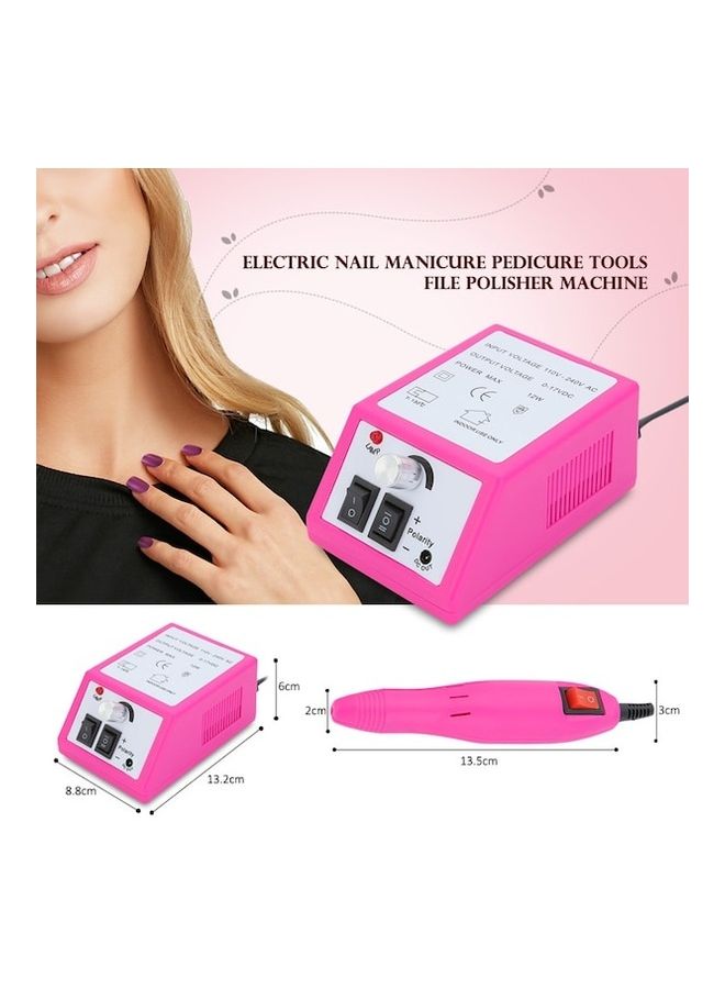 طقم أدوات مبرد أظافر كهربائي احترافي للعناية بأظافر اليدين والقدمين وتلميع الأظافر وطلاء الجل وردي - Image 4
