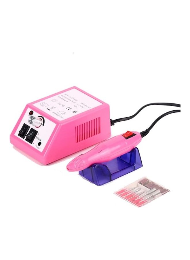 طقم أدوات مبرد أظافر كهربائي احترافي للعناية بأظافر اليدين والقدمين وتلميع الأظافر وطلاء الجل وردي - Image 3