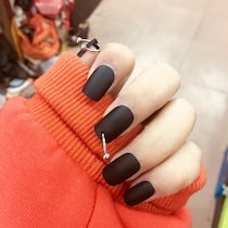 24 Pieces Artificial Nails Ring Decor Beauty Tool multicolour - Image 5