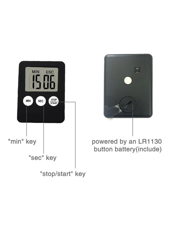 Generic - Digital Kitchen Cooking Timer Countdown Timer for Cooking with Large Number Display 99 Minutes 59 Seconds Setting Red 7.2*1*5.5cm - Image 1