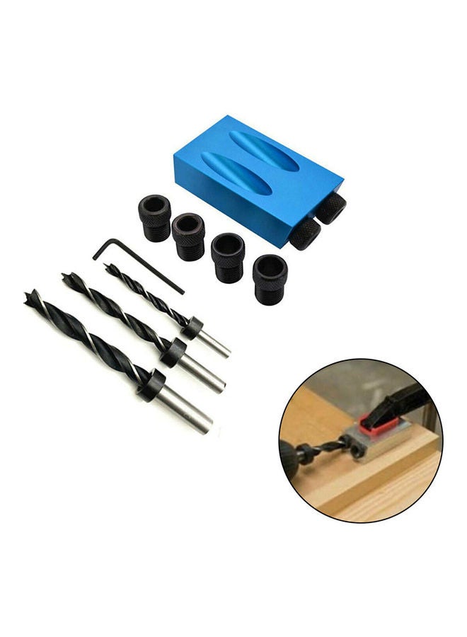 Generic - Woodworking Pocket Hole Jig Drill Set Black & Blue 15.00X2.50X10.00cm - Image 1