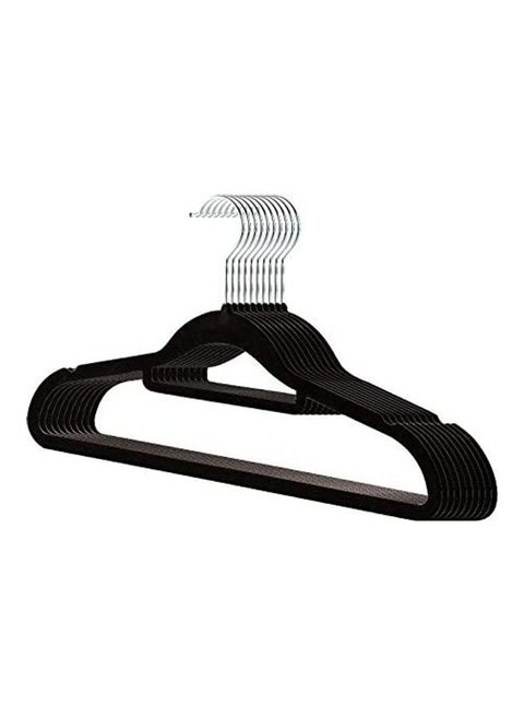 10-Piece Non-Slip Velvet 360 Degree Swivel Hangers Set Black 40cm Black 40cm