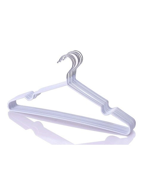 Metal Hangers For Shirt, Coat, Trousers Strong, Anti Slip & Space Saving Rubber Coated, Pack Of 10 White 40cm