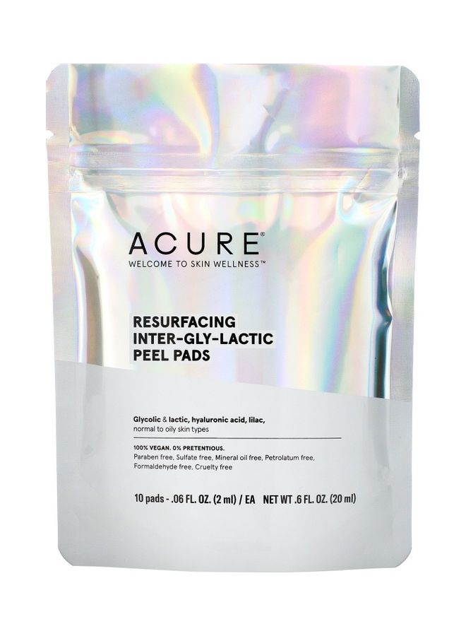 أكيور 10 قطع من وسادات التقشير Inter-Gly-Lactic لتجديد البشرة