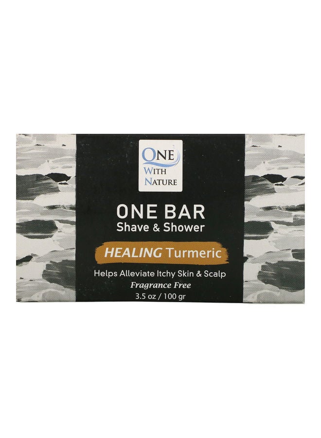 ONE WITH NATURE Shave And Shower Healing Turmeric Bar 100grams 