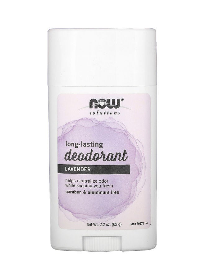 Now Foods Solutions Long-Lasting Deodorant Stick Refreshing Lavender White 62grams  - Image 1