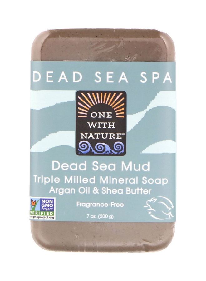 ONE WITH NATURE Triple Milled Mineral Soap Bar - Dead Sea Mud 200grams 