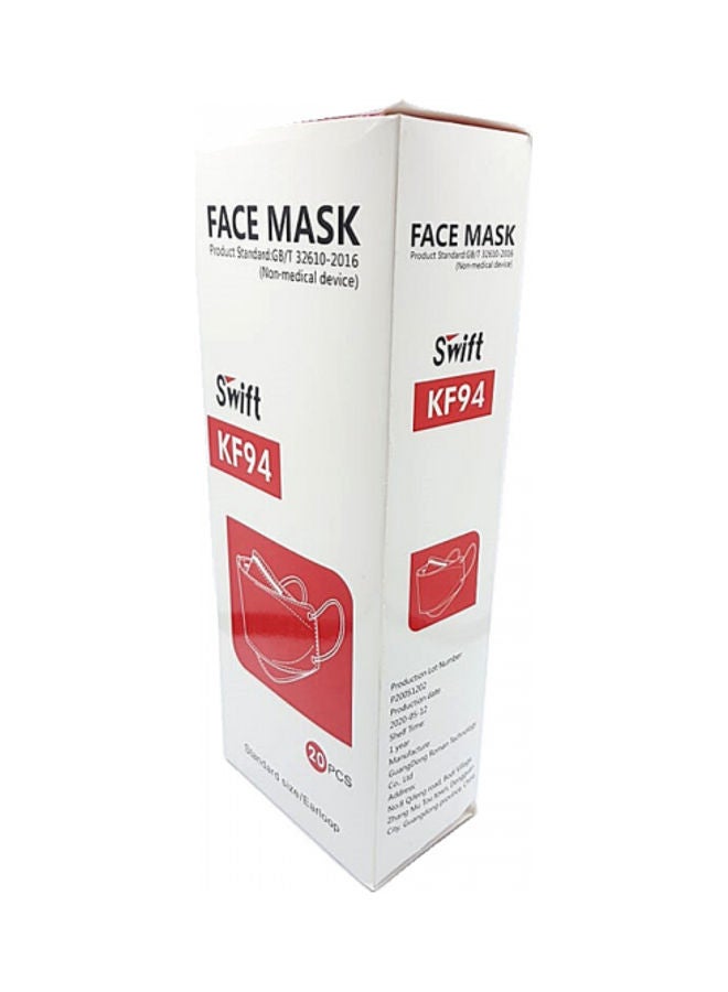 20-Pieces KF94 Swift Protective Face Mask White  - Image 4
