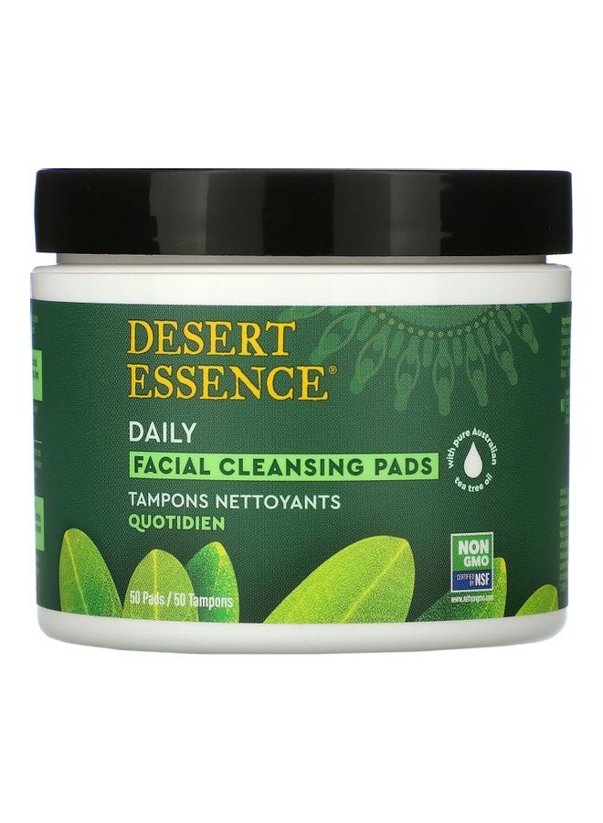 مناديل تنظيف الوجه اليومية من ديزرت إيسنس - 50 قطعة