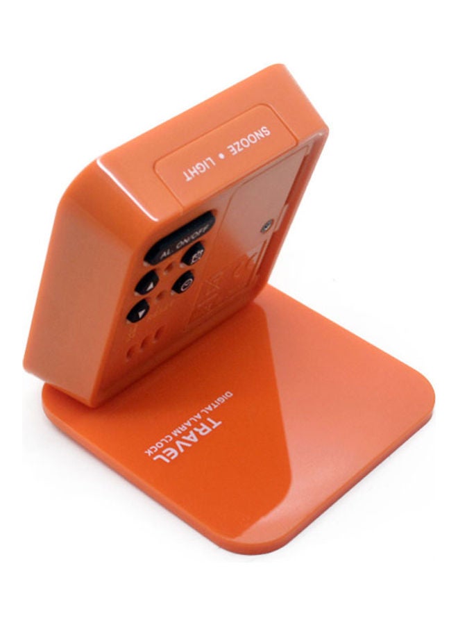Generic Mini Portable Travel Clamshell Electronic Night Lamp LED Digital Desk Alarm Clock Orange 7*7*7cm  - Image 5