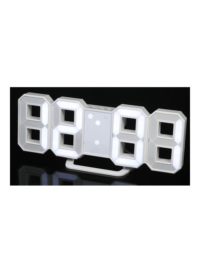 ماركة غير محددة ساعة حائط LED رقمية وعصرية متعددة الوظائف مزودة بمنبه وساعة كهربائيّة متعددة الوظائف مزودة بإضاءة LED وشاشة عرض بنظام توقيت 24 ساعة أو 12 ساعة. أبيض 22*22*22سم  - Image 4