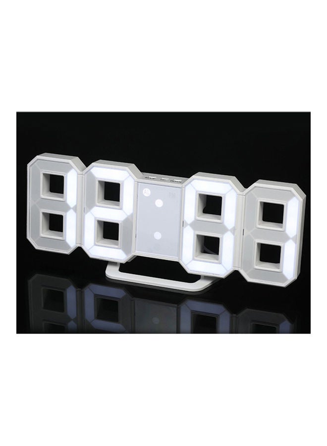 ماركة غير محددة ساعة حائط LED رقمية وعصرية متعددة الوظائف مزودة بمنبه وساعة كهربائيّة متعددة الوظائف مزودة بإضاءة LED وشاشة عرض بنظام توقيت 24 ساعة أو 12 ساعة. أبيض 22*22*22سم  - Image 1