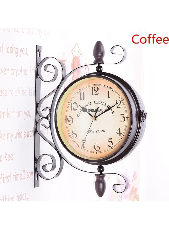 Double-Side Wall Mount Clock with Mute Movement Home Office Hotel Decoration Gift  Style:B style Black multicolor 28*28*28cm - Image 5
