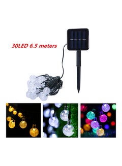 Generic 6.5M 30LED Solar-powered Bubble String Lights Night Light Garden Home Party Bar Decoration warm white 15*15*15cm  - Image 4
