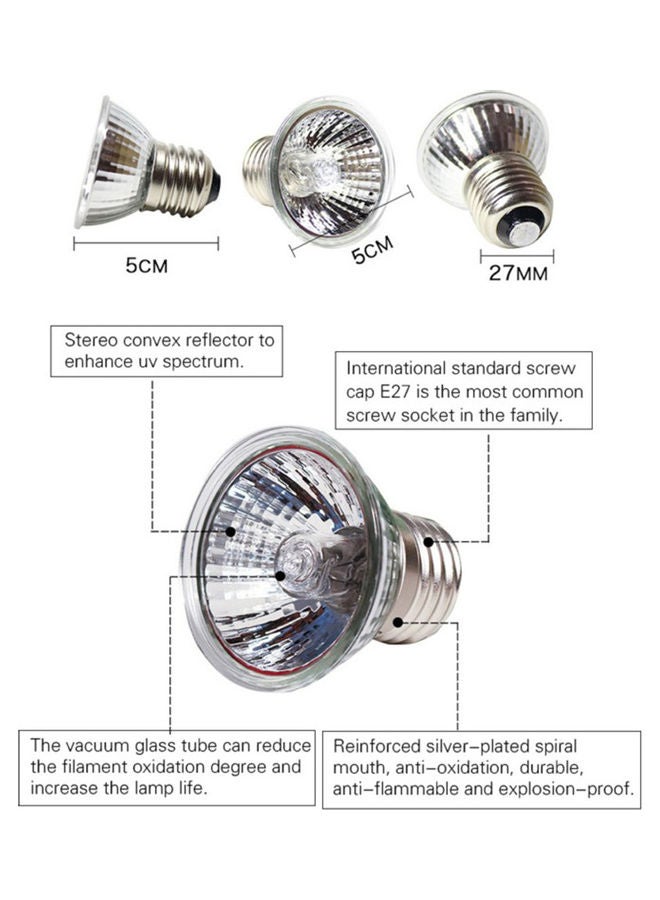 Pet Heating Lamp UVB Solar Light Crawler Ultraviolet Heating Sun Bulb Lizard Lamp 220V E27 multicolor 6*6*6cm - Image 2