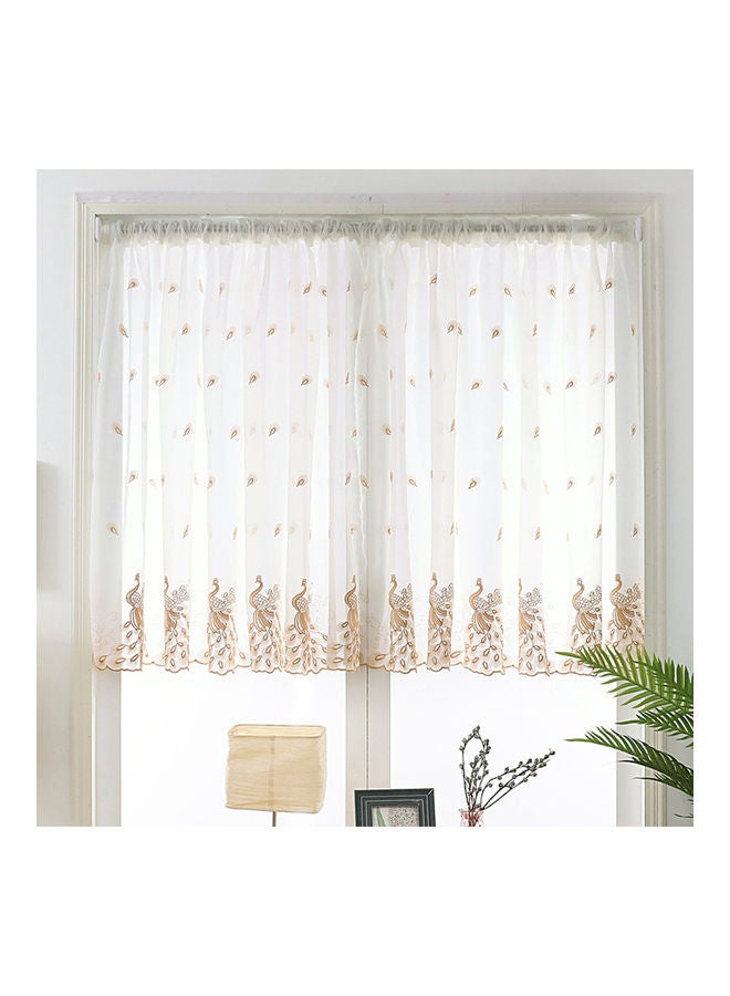 1PC Peacock Embroidered Short Window Curtain for Study Living Room Decor Coffee color 20*20*20cm  - Image 1