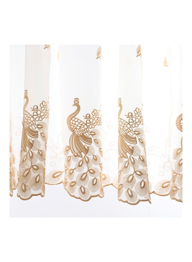 1PC Peacock Embroidered Short Window Curtain for Study Living Room Decor Coffee color 20*20*20cm  - Image 2