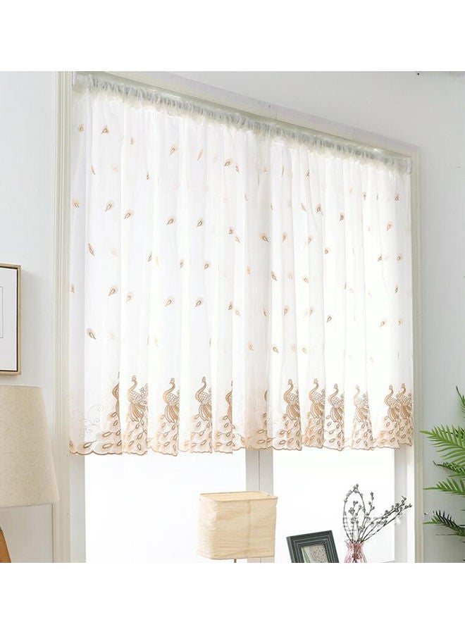 1PC Peacock Embroidered Short Window Curtain for Study Living Room Decor Coffee color 20*20*20cm  - Image 3