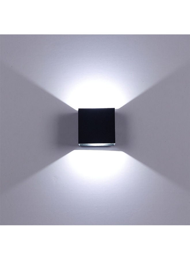5V 6W Square Shape Aluminium Wall Lamp COB Light BD74 Non-dimmable Wall Light Style:Black shell White light 11*11*11cm - Image 1