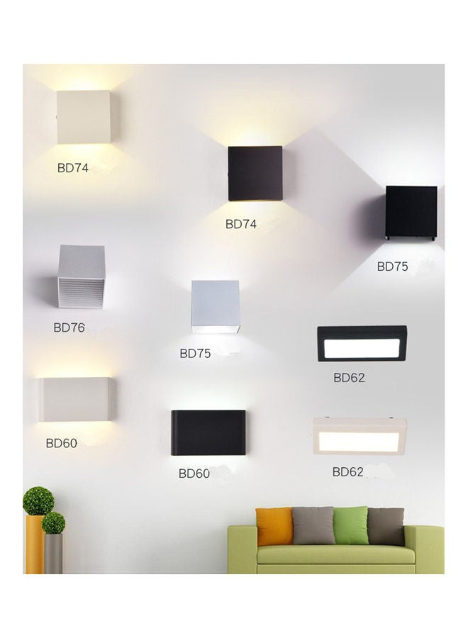 Generic - 5V 6W Square Shape Aluminium Wall Lamp COB Light BD74 Non-dimmable Wall Light Style:Black shell warm light 12*12*12cm - Image 1