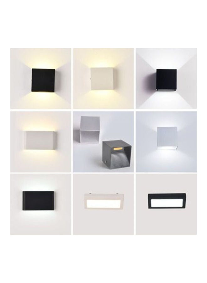 Generic - 5V 6W Square Shape Aluminium Wall Lamp COB Light BD74 Non-dimmable Wall Light Style:Black shell warm light 12*12*12cm - Image 1