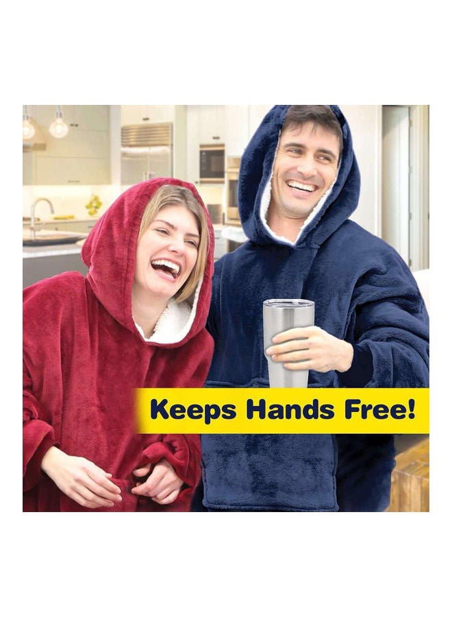 Women Men Huggle Hoodie Blanket 120cm Long Sleeves Plush Lazy TV Pullover Outdoor Warm Robe Pink 25*25*25cm  - Image 4