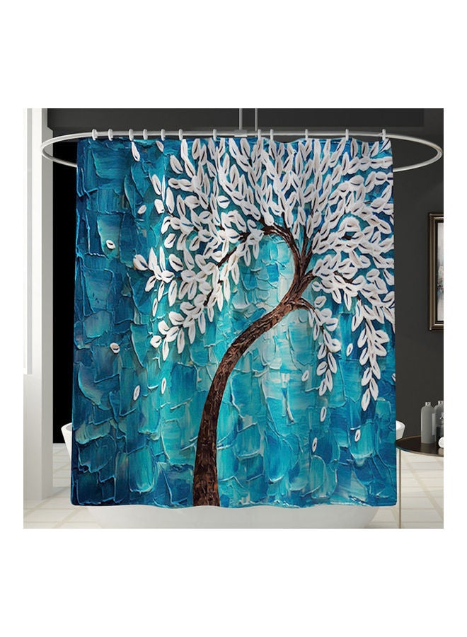 Butterflies Flowers Printed Curtains And Non Slip Bath Rugs Multicolour 33x33x33cm - Image 1