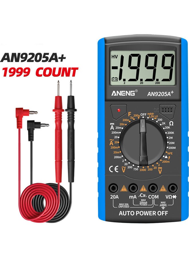 Aneng An9205a+True-rms Digital Multimeter Transistor Tester Capacitor Tester Automotive Electrical Capacitance Meter Temp Diode blue 15*15*15cm  - Image 5