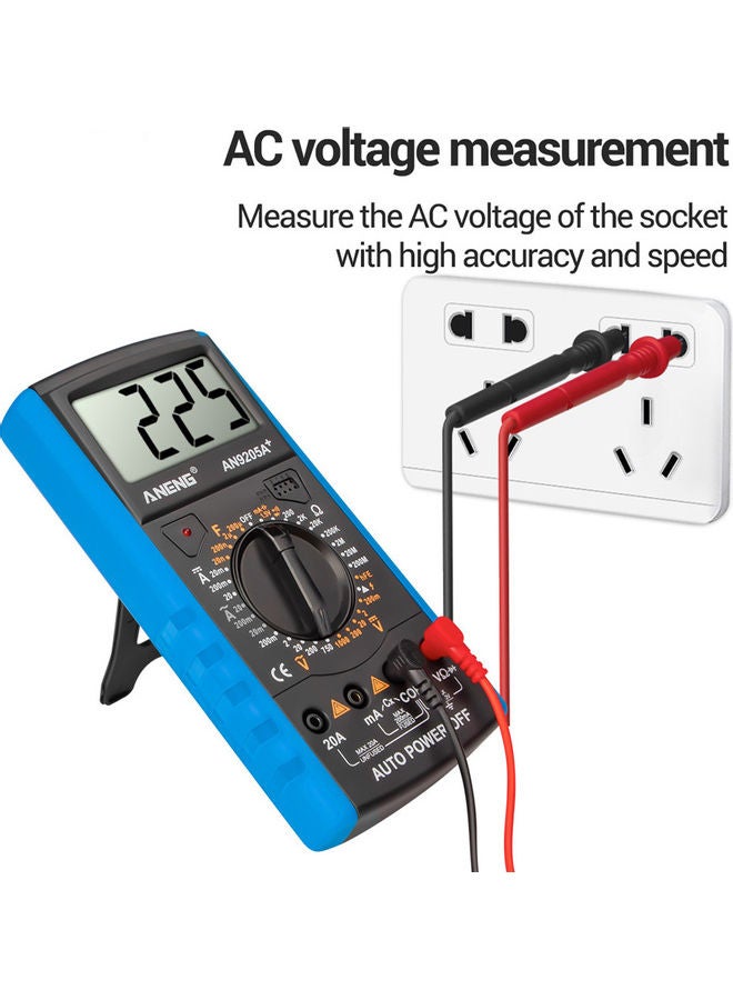 Aneng An9205a+True-rms Digital Multimeter Transistor Tester Capacitor Tester Automotive Electrical Capacitance Meter Temp Diode blue 15*15*15cm  - Image 3