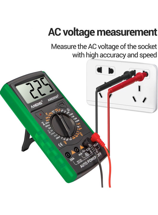 Aneng An9205a+True-rms Digital Multimeter Transistor Tester Capacitor Tester Automotive Electrical Capacitance Meter Temp Diode green 20*20*20cm  - Image 3
