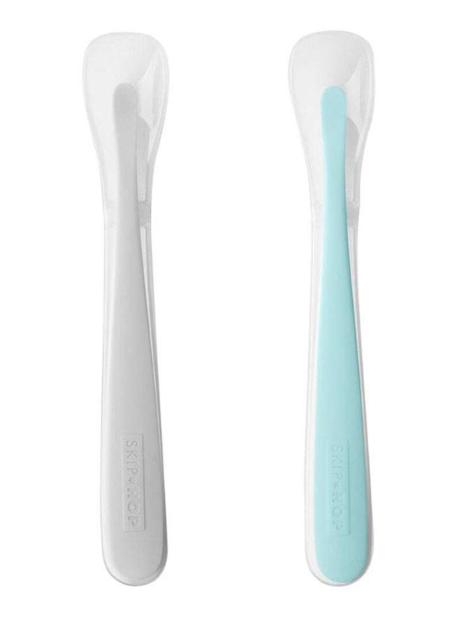 Skip Hop Easy-Feed Spoon, Pack Of 2 - Grey/Clear/Blue - Image 1