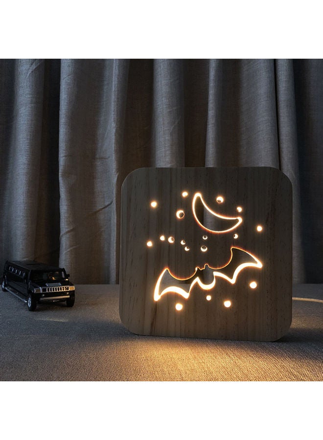 بيوينتي مصباح ليلي مصنوع من الخشب بتصميم مبتكر بيج 19x19سم - Image 5