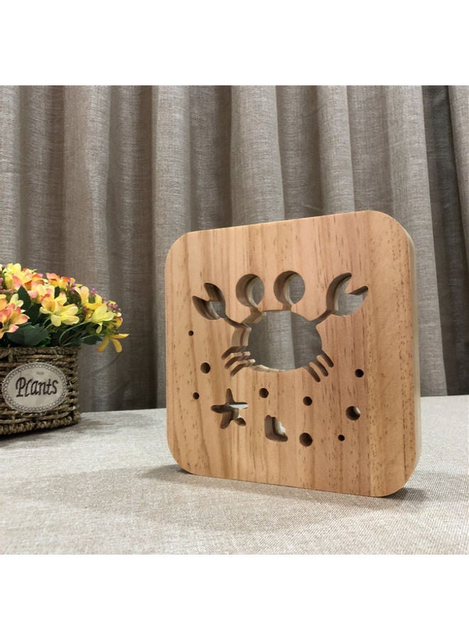 Beauenty Wooden Creative Night Lamp Beige 19x19cm - Image 3