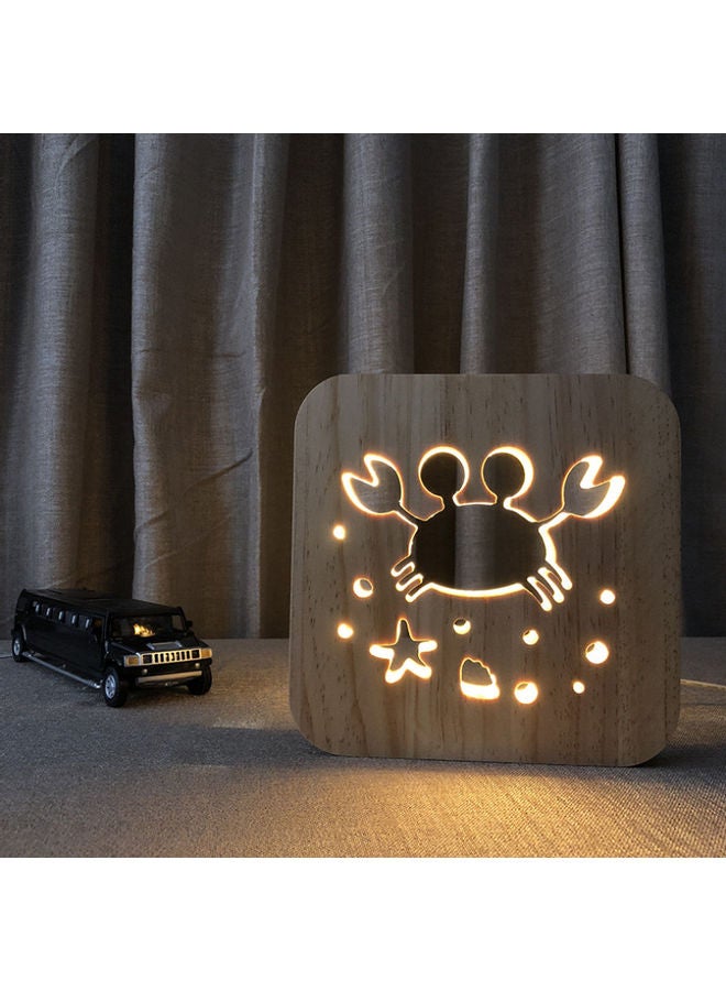 Beauenty Wooden Creative Night Lamp Beige 19x19cm - Image 5