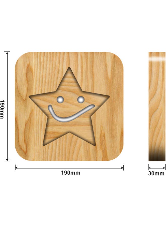 Beauenty Wooden Creative Night Lamp Beige 19x19cm - Image 2