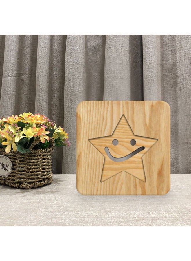 Beauenty Wooden Creative Night Lamp Beige 19x19cm - Image 3