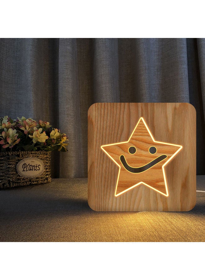 Beauenty Wooden Creative Night Lamp Beige 19x19cm - Image 5